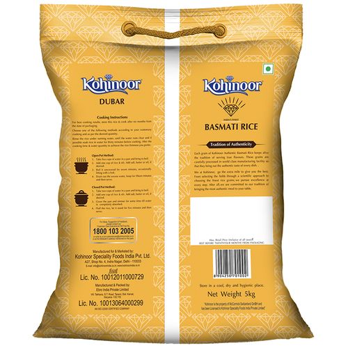 Kohinoor Basmati Rice - Dubar, 5 kg